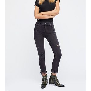 Great Heights Frayed Jeans- free people